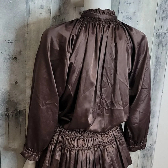 NWOT ANTHROPOLOGIE ELIZABETH Crosby Palermo Pleated Dress - Picture 7 of 11